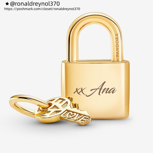 Pandora Padlock & Key Dangle Charm - Picture 2 of 7